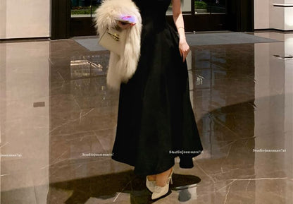 Halter Plain Maxi A-Line Dress