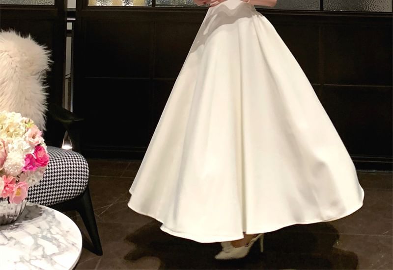 Halter Plain Maxi A-Line Dress