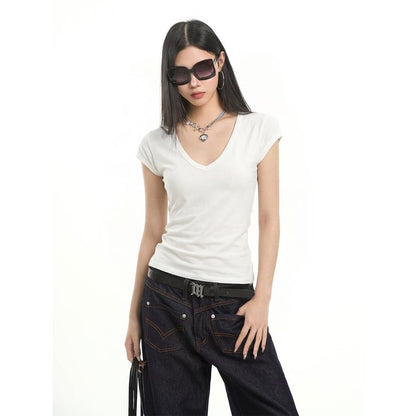 Cap Sleeve V-Neck Essential Tee