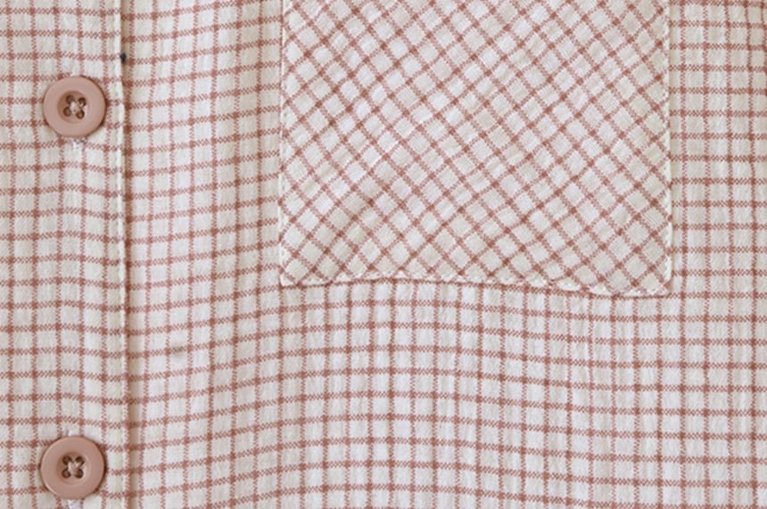 Plaid Long Sleeve Shirt and Pants Matching Set