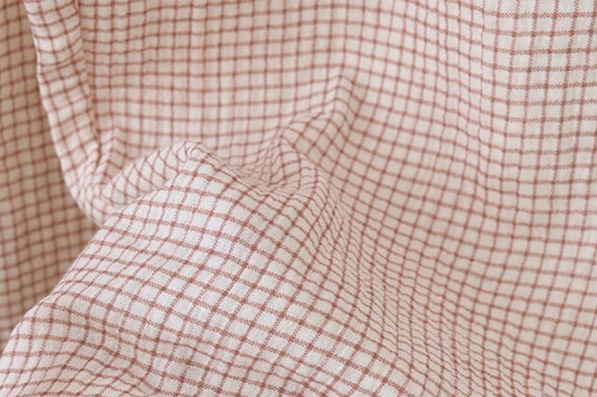 Plaid Long Sleeve Shirt and Pants Matching Set
