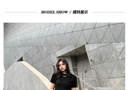 Crewneck Tee with Layered Maxi Skirt