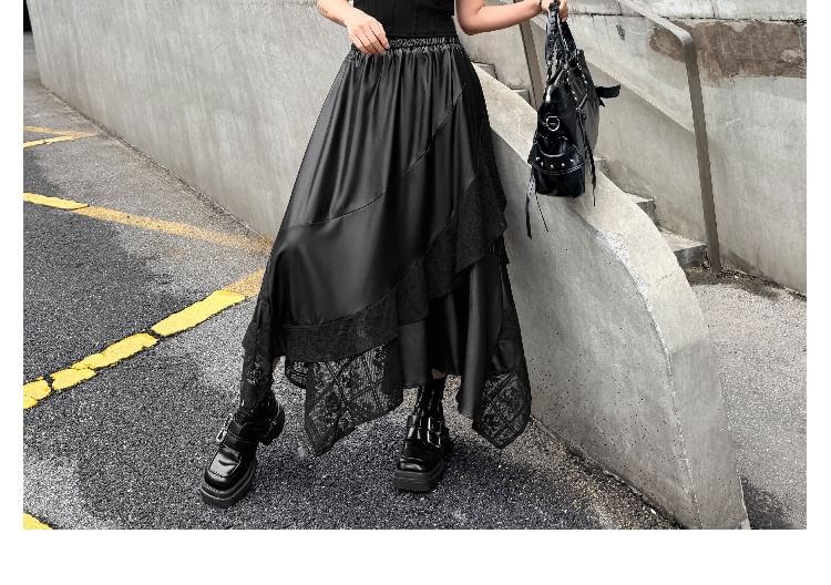 Crewneck Tee with Layered Maxi Skirt