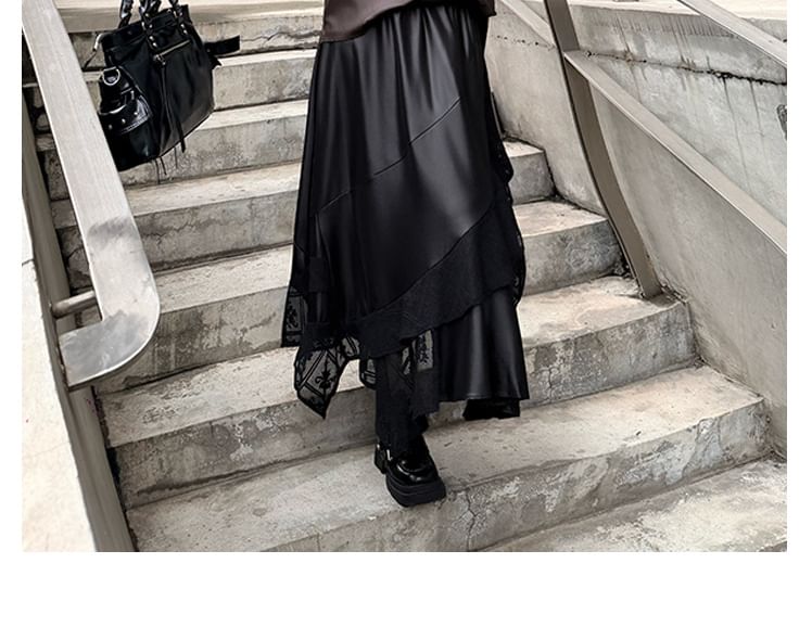 Satin V-Neck Long Sleeve Blouse