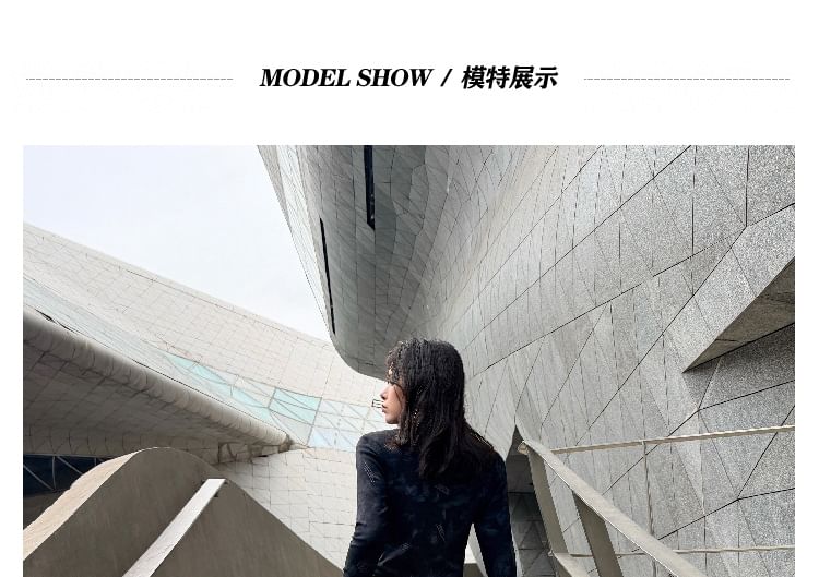 Faux Leather Shorts with Mock Neck Long Sleeve Top