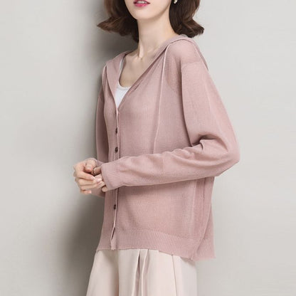 Plain Hooded Cardigan