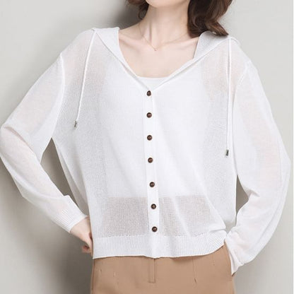 Plain Hooded Cardigan