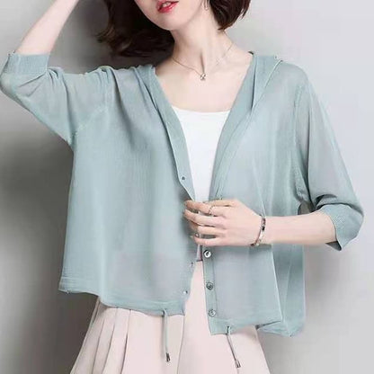 Plain Hooded Cardigan