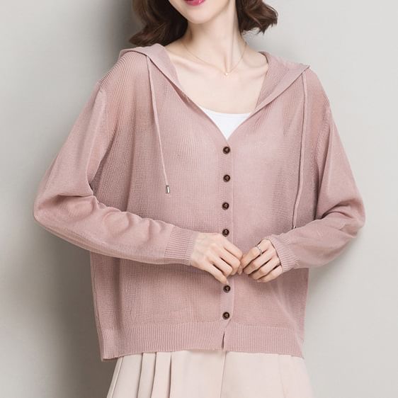 Plain Hooded Cardigan