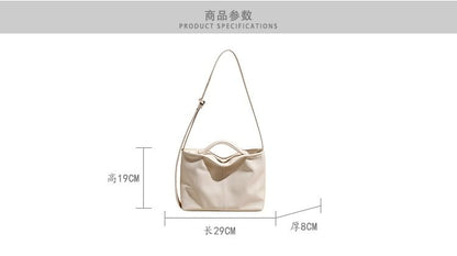 Faux Leather Crossbody Tote Bag