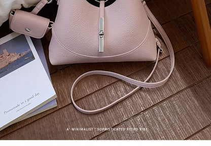 Set: Twist Lock Crossbody Shoulder Bag + Pouch
