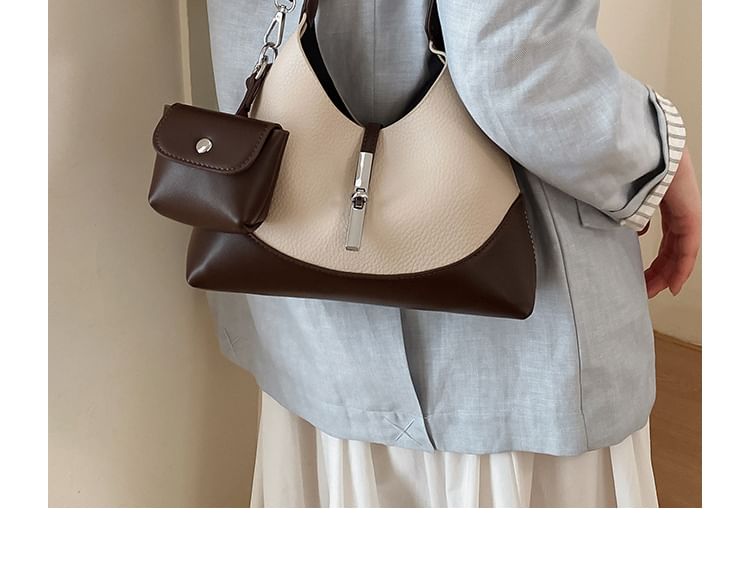 Set: Twist Lock Crossbody Shoulder Bag + Pouch