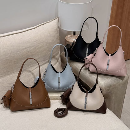 Set: Twist Lock Crossbody Shoulder Bag + Pouch