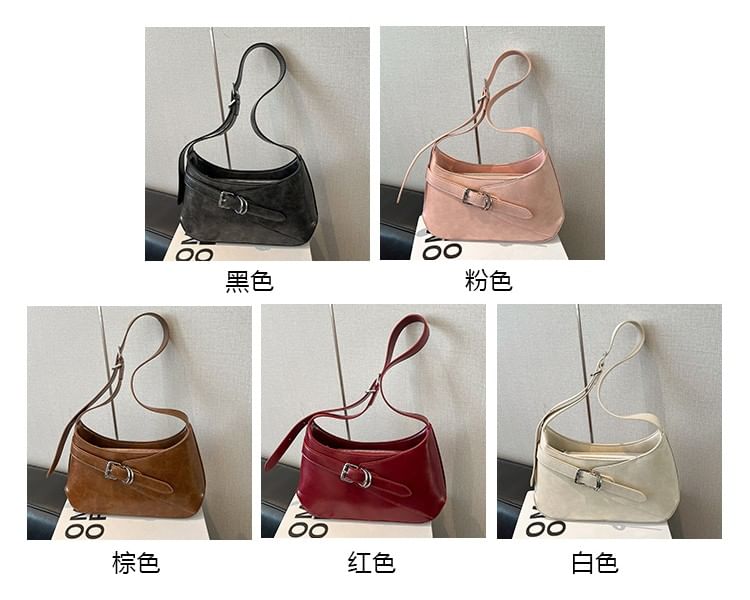 Buckled Panel Shoulder Bag