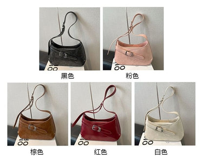 Buckled Panel Shoulder Bag