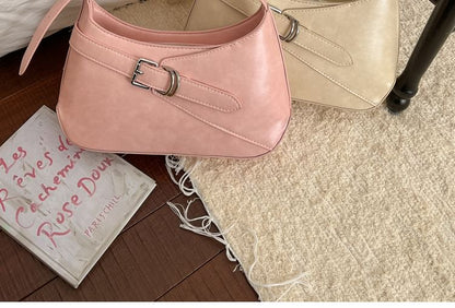 Buckled Panel Shoulder Bag