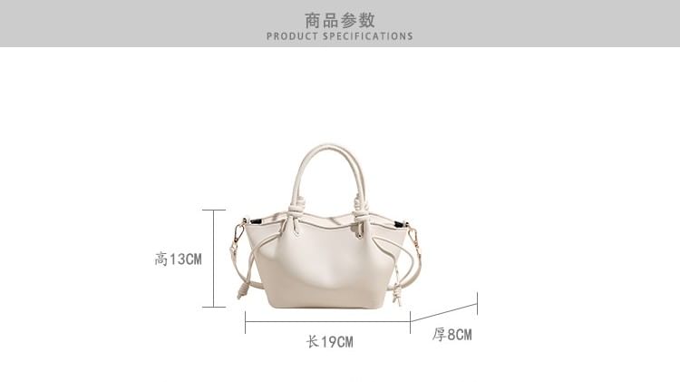 Drawstring Knotted Handle Crossbody Tote Bag