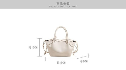 Drawstring Knotted Handle Crossbody Tote Bag