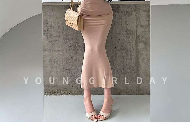 Sleeveless Cowl Neck Plain Panel Lace Maxi Mermaid Dress
