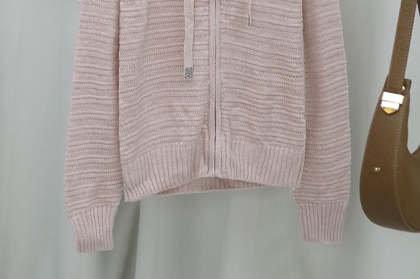 Zip-Up Plain Cardigan