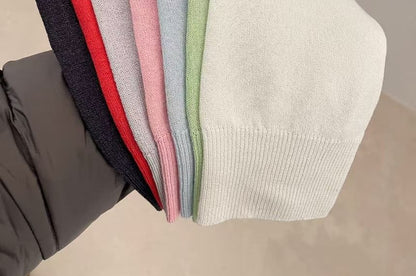 V-Neck Button-Up Plain Cardigan