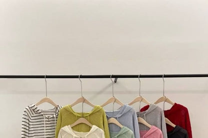 Hooded Plain Cardigan