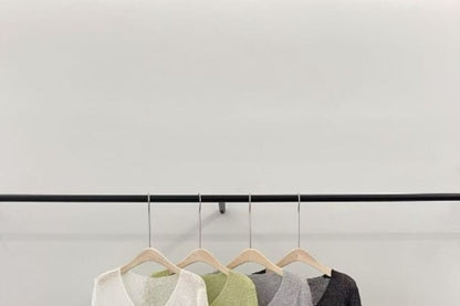 V-Neck Plain Crop Cardigan