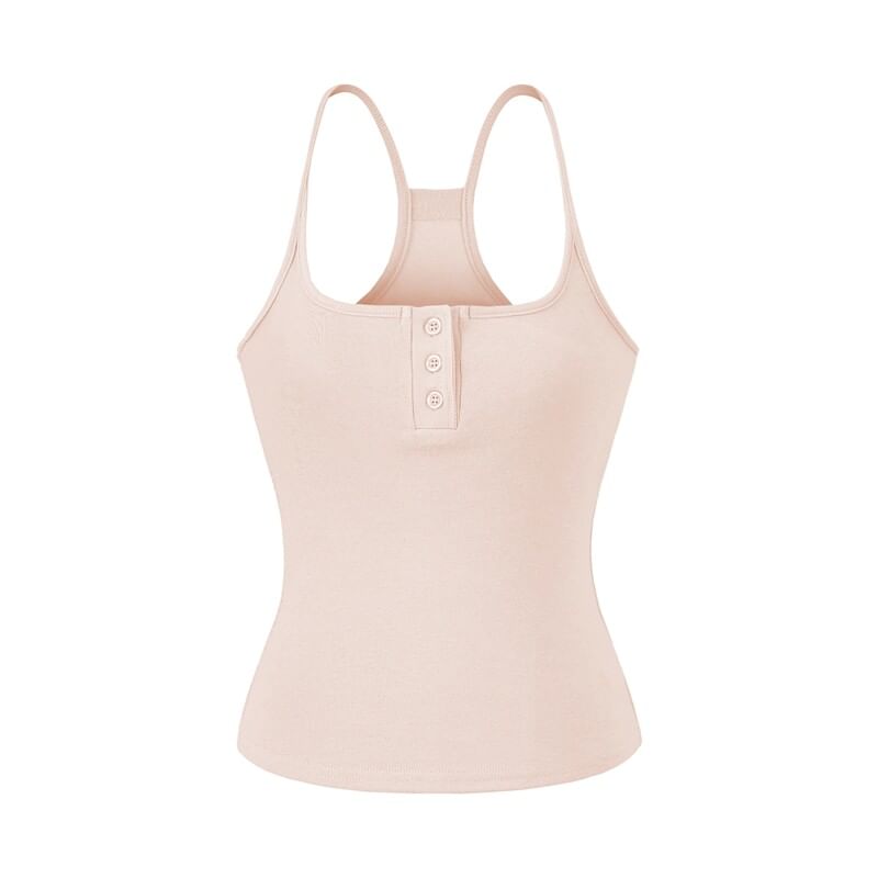 Classic Solid Camisole with Button Front