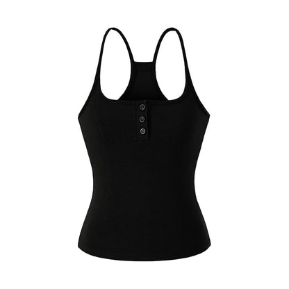 Classic Solid Camisole with Button Front