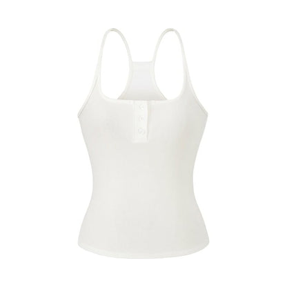 Classic Solid Camisole with Button Front