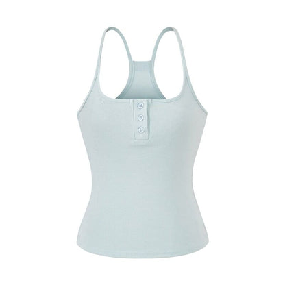 Classic Solid Camisole with Button Front