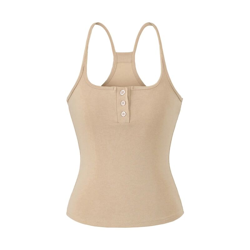 Classic Solid Camisole with Button Front