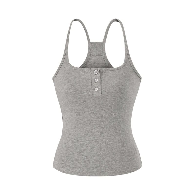 Classic Solid Camisole with Button Front