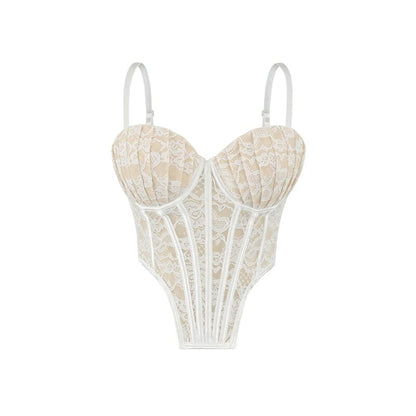 Lace-Trimmed Strappy Cami Bodysuit