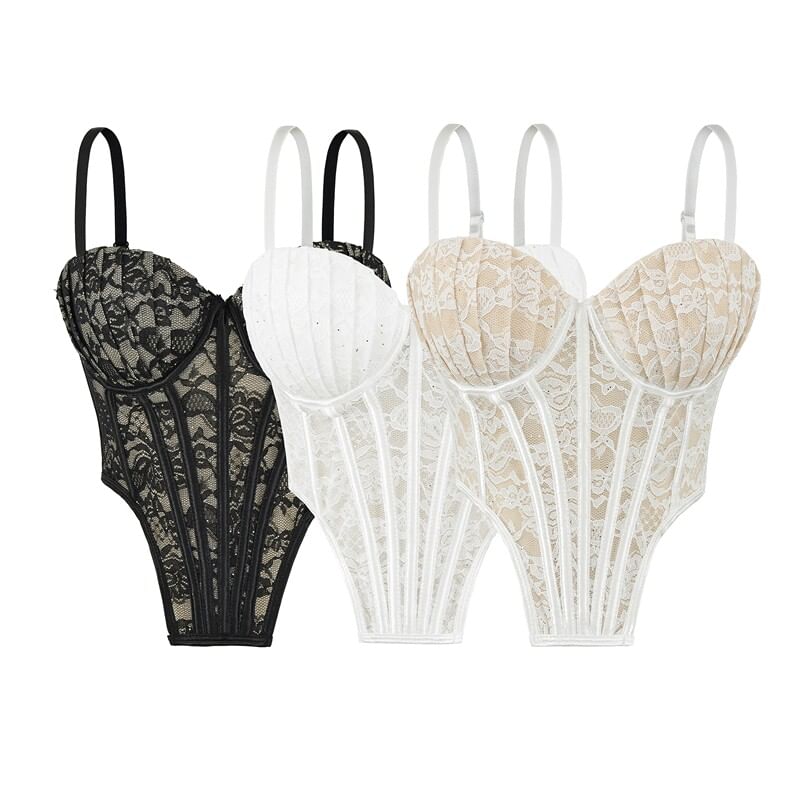 Lace-Trimmed Strappy Cami Bodysuit