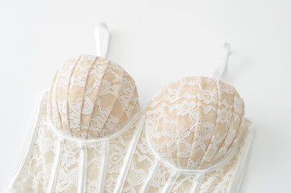 Lace-Trimmed Strappy Cami Bodysuit