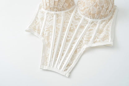 Lace-Trimmed Strappy Cami Bodysuit