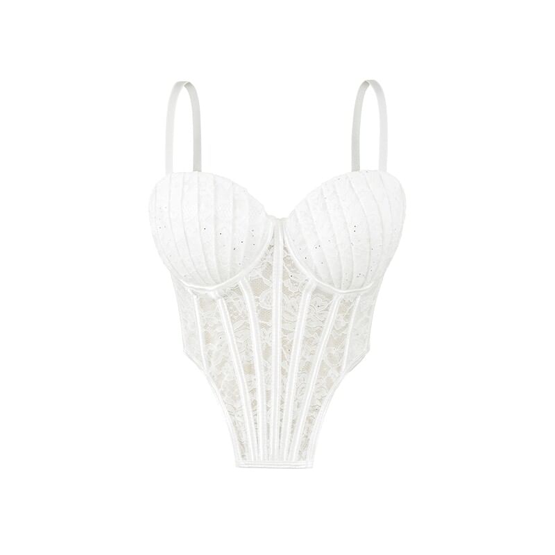 Lace-Trimmed Strappy Cami Bodysuit