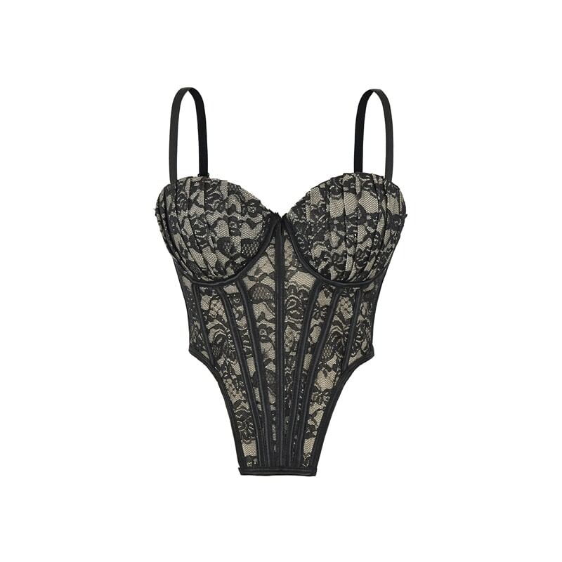 Lace-Trimmed Strappy Cami Bodysuit