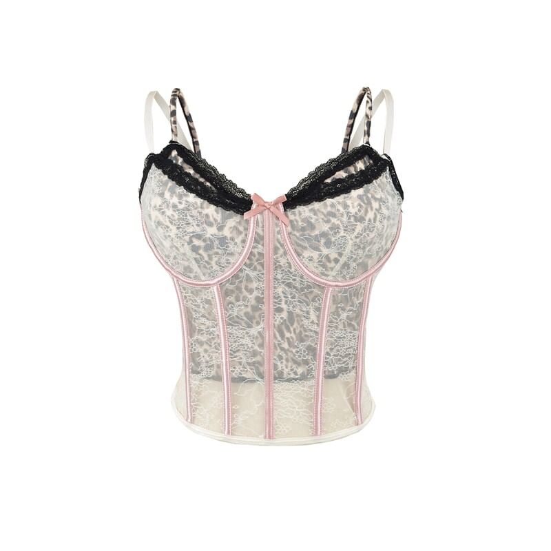 Fishbone Lace Detail Sleeveless Cami