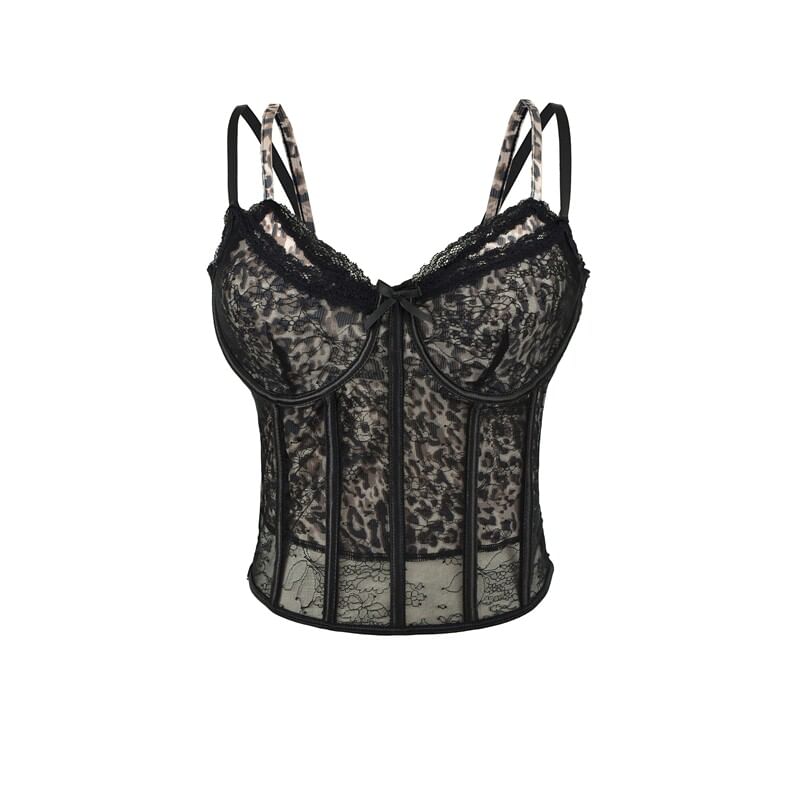 Fishbone Lace Detail Sleeveless Cami