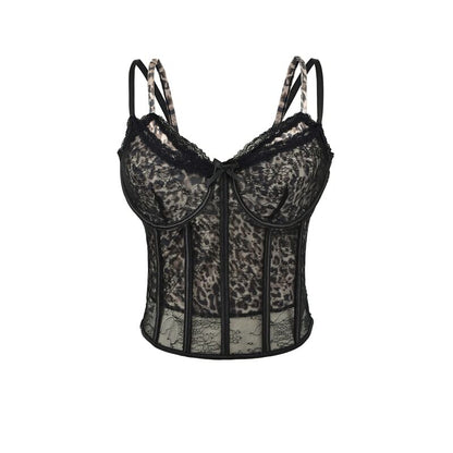 Fishbone Lace Detail Sleeveless Cami