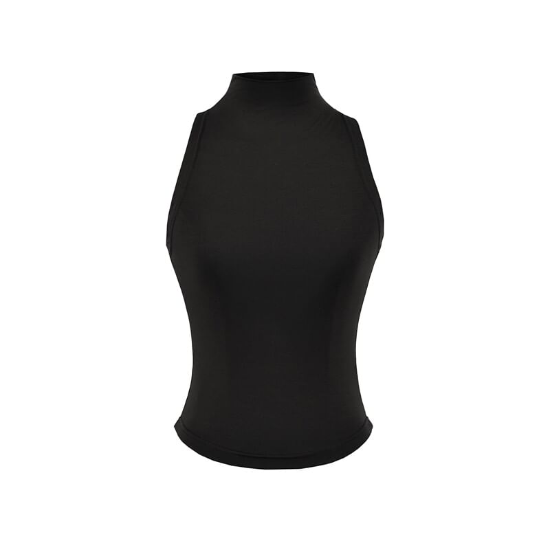 Sleeveless High Neck Minimalist Blouse