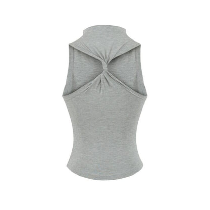 Sleeveless High Neck Minimalist Blouse