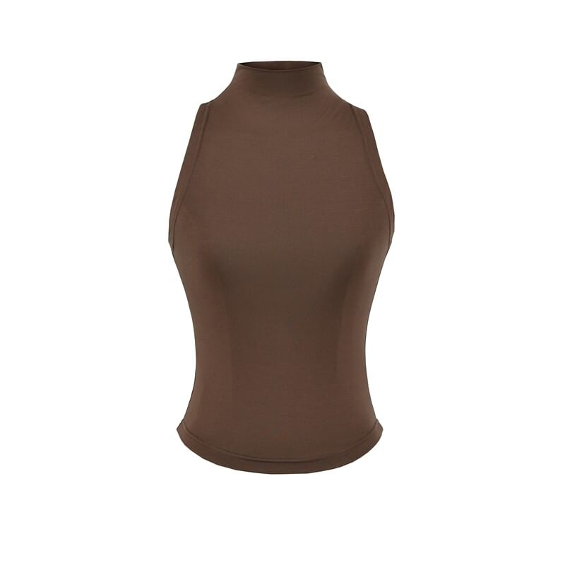 Sleeveless High Neck Minimalist Blouse