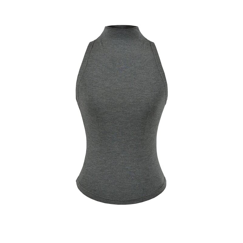 Sleeveless High Neck Minimalist Blouse