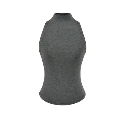 Sleeveless High Neck Minimalist Blouse