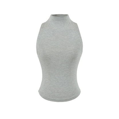 Sleeveless High Neck Minimalist Blouse