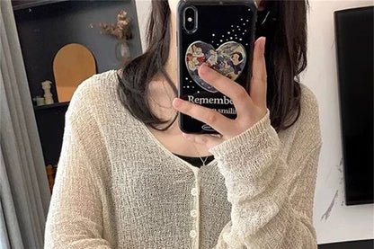 V-Neck Plain Light Cardigan