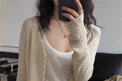 V-Neck Plain Light Cardigan